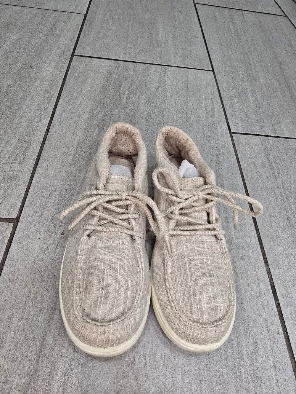 Roxy Cream Canvas Sneakers Women’s 7.5 Casual Lace Up Shoes Neutral